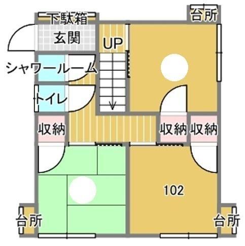 静和荘102号室 全体配置図