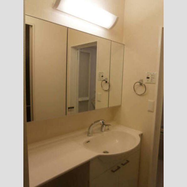 アビターレ浦和　A 鏡の裏は収納です。パウダールーム!!