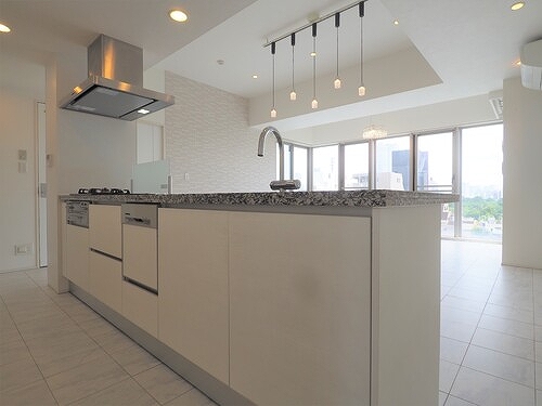 オープンレジデンシア南青山ウエストテラス ビルトイン3口ガスコンロ・グリル、食洗器、浄水器設備