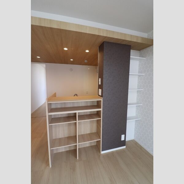 ルミナスコート201号室 リビング　収納棚