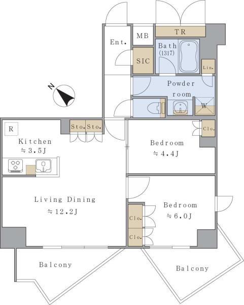 Ｂｒｉｌｌｉａ　ｉｓｔ　千駄ヶ谷9階 間取