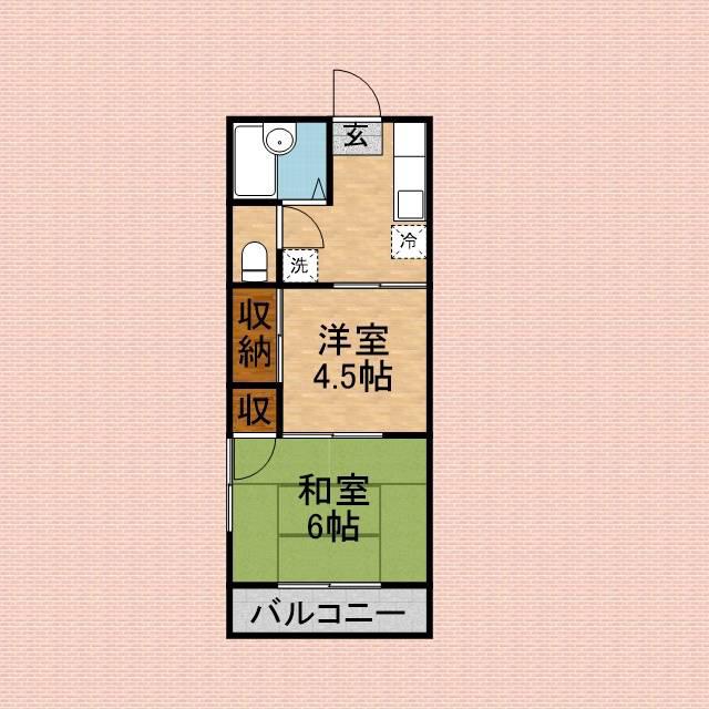 ハッピーコーポ鶴瀬2階 間取