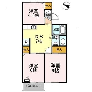 ファミールI・K202号室 間取