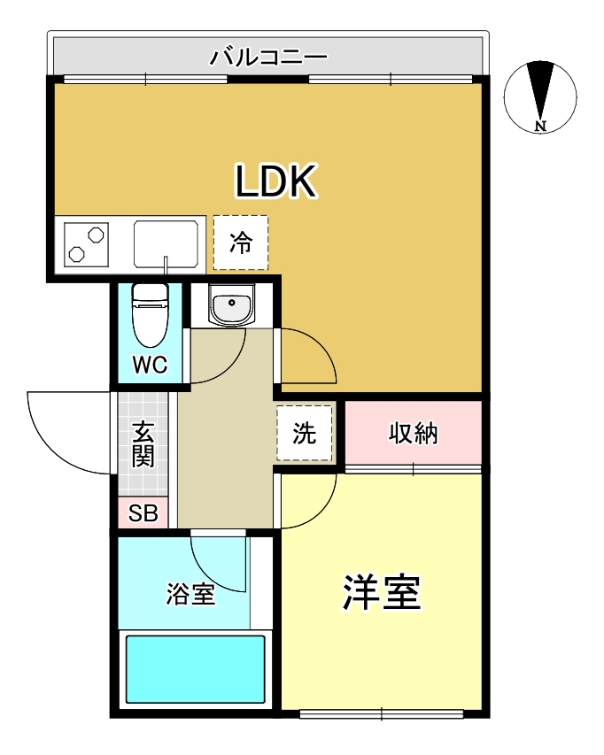 コーポ吉見201号室 間取