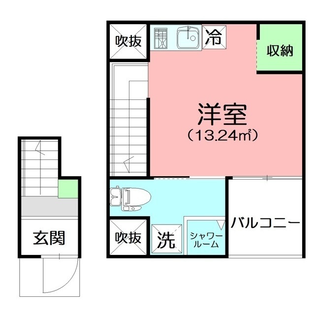 Ｋｕｍｕｋａｈｉ　Ｔｅｒｒａｃｅ201号室 間取