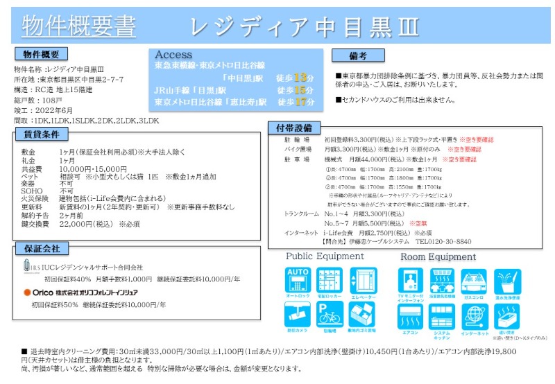 レジディア中目黒Ⅲ3階 部屋その他