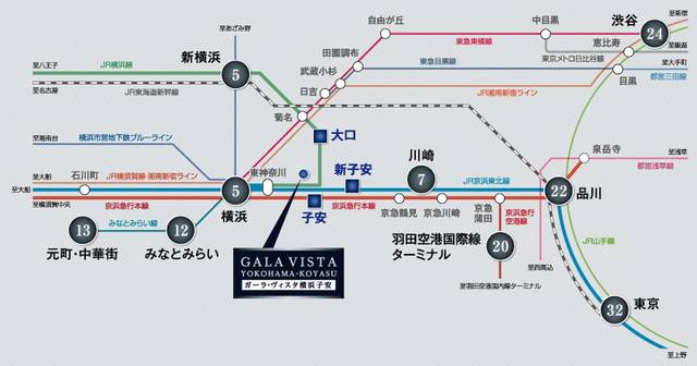 ガーラ・ヴィスタ横浜子安3階 路線図