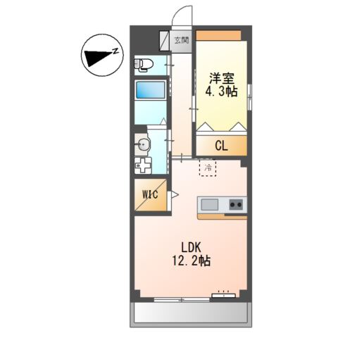 セントラルセブン101号室 間取
